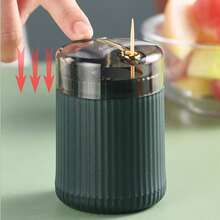 1個家庭牙籤盒,塑料防塵牙籤盒具有按壓式自動彈出設計 - 彩色 - 查看 3