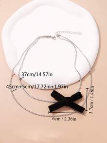 Elegant Bowknot & Rhinestone Decorated Necklace For Women, Perfect For Daily Wear, Valentine's Day And Anniversary Gift - Multicolor - View 11