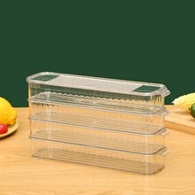 1入廚房冰箱冷凍機窄縫可堆疊透明餃子收納盒 - 無色 - 查看 8