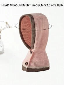 1入組女式貝雷帽和圍巾套裝,采用針織毛線材料,非常適合秋冬季節穿著 - 粉色 - 查看 5