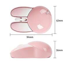 JOMAA Cartoon Wireless Mouse 2.4G USB Computer Mouse Cute Rabbit Candy Color Wireless Mouse For Ofiice Home Gift Girls(Pink) - Pink - View 6