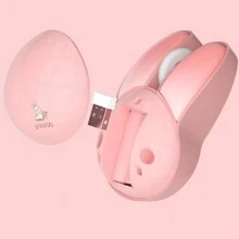 JOMAA Cartoon Wireless Mouse 2.4G USB Computer Mouse Cute Rabbit Candy Color Wireless Mouse For Ofiice Home Gift Girls(Pink) - Pink - View 3