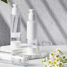 透明無氣化化妝品乳霜泵瓶旅行尺寸分配器可重複使用容器空化妝水泵瓶旅行必備品 - 無色 - 查看 2