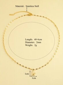 Magic Fish 1個金色不銹鋼唇形項鍊,附有a-z26英文字母吊墜,適用於名字首字母、情人節、新年贈禮 - 金黃色 - 查看 7