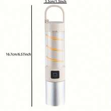 1pc Super Bright LED Telescopic Flashlight - Long Range & Rechargeable - Perfect For Outdoor Adventures! - White - View 9