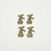 10入組/袋復古合金風車形的diy珠寶吊墜,手工藝材料 - 古青銅 - 查看 7