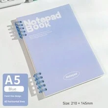 1本沒有硬感的螺旋a5筆記本,共60張可拆卸內頁,極簡設計適用於課堂筆記 - 紫色 - 查看 2