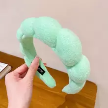 新款女孩云朵形海绵头带，手工编织设计可爱，发带，发箍，发饰 - 杏色 - 查看 12