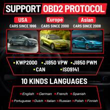 OBD2 Code Reader, OBDII EOBD Car Code Scanner Check Engine Light Fault Code Reader Cranking Charging Test CAN Diagnostic Tool For OBD2 Protocol Cars Since 1996 - Black - View 9