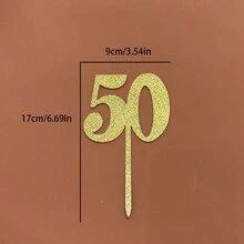 1 Pieza Decoración Digital Para Pastel De Cumpleaños Feliz (50/25 Años) - Multicolor - Ver 3