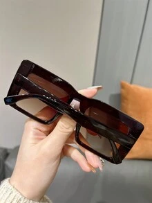 1pc Square Frame Fashionable Men's Eyeglasses - Brown - View 2