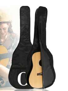 31英寸夜光字母a到z吉他包,防水吉他盒,旅行方便攜帶吉他收納袋,吉他背包,可調節多功能拉鍊肩帶,吉他盒雙肩背帶,吉他工具 - 黑色 - 查看 7