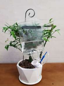 1入組植物滴灌袋,自動花卉澆水裝置,植物生命滴灌袋與自動調節流量的植物自動澆水系統裝置,350毫升水袋適用於室內室外盆栽植物 - 無色 - 查看 2