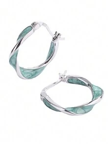 1 đôi 925 sterling bạc Đúng mốt Tiếng Pháp Vòng bít tai Đối với phụ nữ - YW1421 - Xem 1