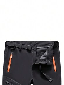 1件防風防水保暖登山褲,適用於戶外活動 - 黑色 - 查看 4