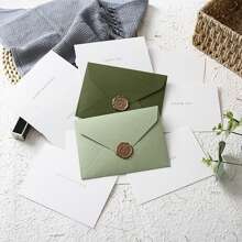 生日賀卡信封套裝、情人節手寫卡信封套裝、新年賀卡信封套裝,1封信封 + 1張賀卡 + 1個印章,happy New Year Card/love You Card/happy Birthday Card/best Wishes Card/think You Card/good Luck Card - 橄欖綠 - 查看 9