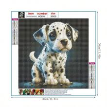 1入組5d Diy 超萌斑點狗圖案鑽石畫套件,動物愛好者的藝術禮物,手工馬賽克十字繡藝術品,可用於家庭裝飾 - 彩色 - 查看 6