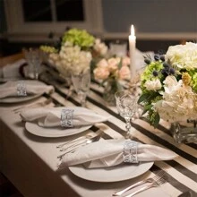 6/12 Stücke Serviettenringe, Set Aus 12 Serviettenringen In Silber Und Gold, Feiertags-serviettenhalter Für Essen, Jubiläum, Geburtstag, Weihnachten, Ostern, Herbst, Halloween, Thanksgiving, Party Von Tischdekor