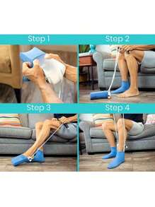 1 Pieza Ayudante para Calcetines - Deslizadores de Calcetines para fácil puesta y quitado - Ayudas para subir - Ayudas para Calcetines para personas mayores, embarazadas y ancianos, Cinturón, Accesorios de Zapatos y Botas