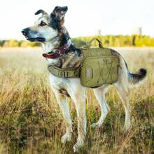 Huntvp Tactical Dog Backpack 1000d Dog Harness Adjustable With Handle Molle Saddlebag For Medium & Large Dogs, Hunting, Training, Hiking, Outdoor - Army Green - View 2
