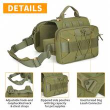 Huntvp Tactical Dog Backpack 1000d Dog Harness Adjustable With Handle Molle Saddlebag For Medium & Large Dogs, Hunting, Training, Hiking, Outdoor - Army Green - View 4