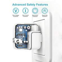 Ipad Iphone 充電器快速充電 2 包 Usb 壁式充電器可折疊塊 Iphone 充電旅行壁式插頭相容於 Ipad、ipad Pro、ipad Air、iphone - 白色 - 查看 3