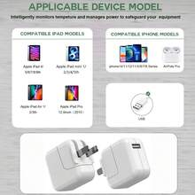 Ipad Iphone 充電器快速充電 2 包 Usb 壁式充電器可折疊塊 Iphone 充電旅行壁式插頭相容於 Ipad、ipad Pro、ipad Air、iphone - 白色 - 查看 5
