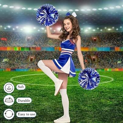 1pair/2pcs Large Cheerleading Pom Poms, Hand-Held Cheerleading Props For Dancing, Sports And Stage Celebrations