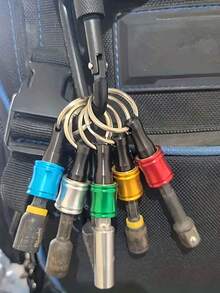 6pcs Colorful Keychain Screwdriver Bit Holder With Extension Rod And 1/4'' Hex Shank Bit Socket Adapter,Portable Drill Driver With Magnetic Bit Holder - Multicolor - View 4
