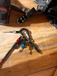 6pcs Colorful Keychain Screwdriver Bit Holder With Extension Rod And 1/4'' Hex Shank Bit Socket Adapter,Portable Drill Driver With Magnetic Bit Holder - Multicolor - View 9