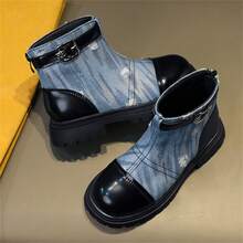 嬰幼兒女童拉鍊靴,潮流踝靴戶外運動鞋 - 藍色 - 查看 5