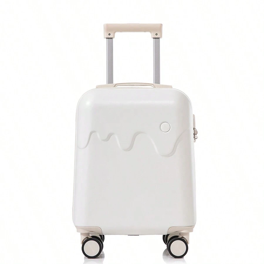 Ice Cream Suitcase Universal Wheel Pull Rod Box Light Boarding Student Suitcase Travel Box 18 Inch For Men And Women Bag For School School Accessories School Stuff - White - View 1