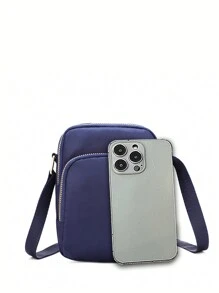 Women Bag Waterproof Shoulder Bag Crossbody Zipper Mobile Phone Lady Female Multifunction Handbag Wrist Purse Women Pouch - Blue - View 7