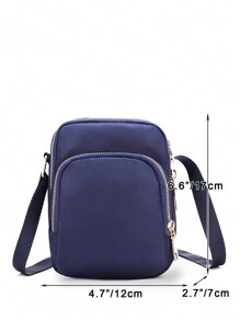 Women Bag Waterproof Shoulder Bag Crossbody Zipper Mobile Phone Lady Female Multifunction Handbag Wrist Purse Women Pouch - Blue - View 3