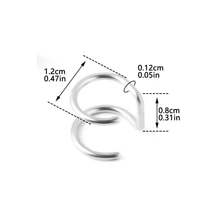 1入不銹鋼u型唇環和耳夾,女士多功能酒吧氛圍裝飾品 - 銀色 - 查看 7