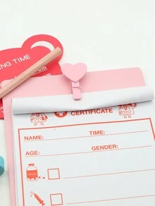 1入組木質兒童醫療器材遊戲屋模擬醫生玩具套裝女護士醫生聽診器兒童禮物（5件套） - 彩色 - 查看 3