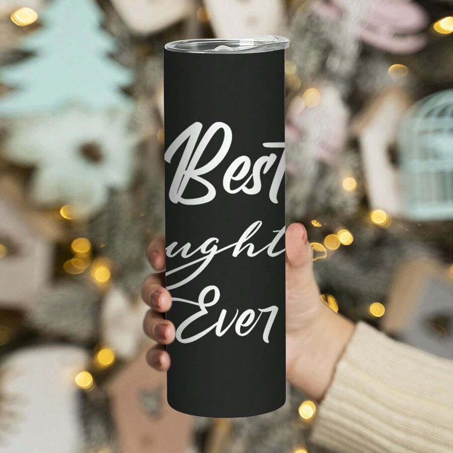 1入組20盎司不銹鋼雙層隔熱杯,印有字母的best系列,是女兒的生日禮物,家庭成員情感杯,新年禮物 - 女兒1 - 查看 1