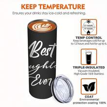 1入組20盎司不銹鋼雙層隔熱杯,印有字母的best系列,是女兒的生日禮物,家庭成員情感杯,新年禮物 - 女兒1 - 查看 4