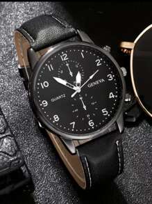 Boy's Quartz Watch, Bracelet Watch, Men's Business Fashion Casual Round Pointer Vintage Watch, Accessory Gift Set - Black - View 6
