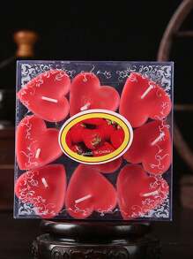 1 件心型蠟燭,適合浪漫情人節、求婚、生日、婚禮裝飾 - 紅色 - 查看 1