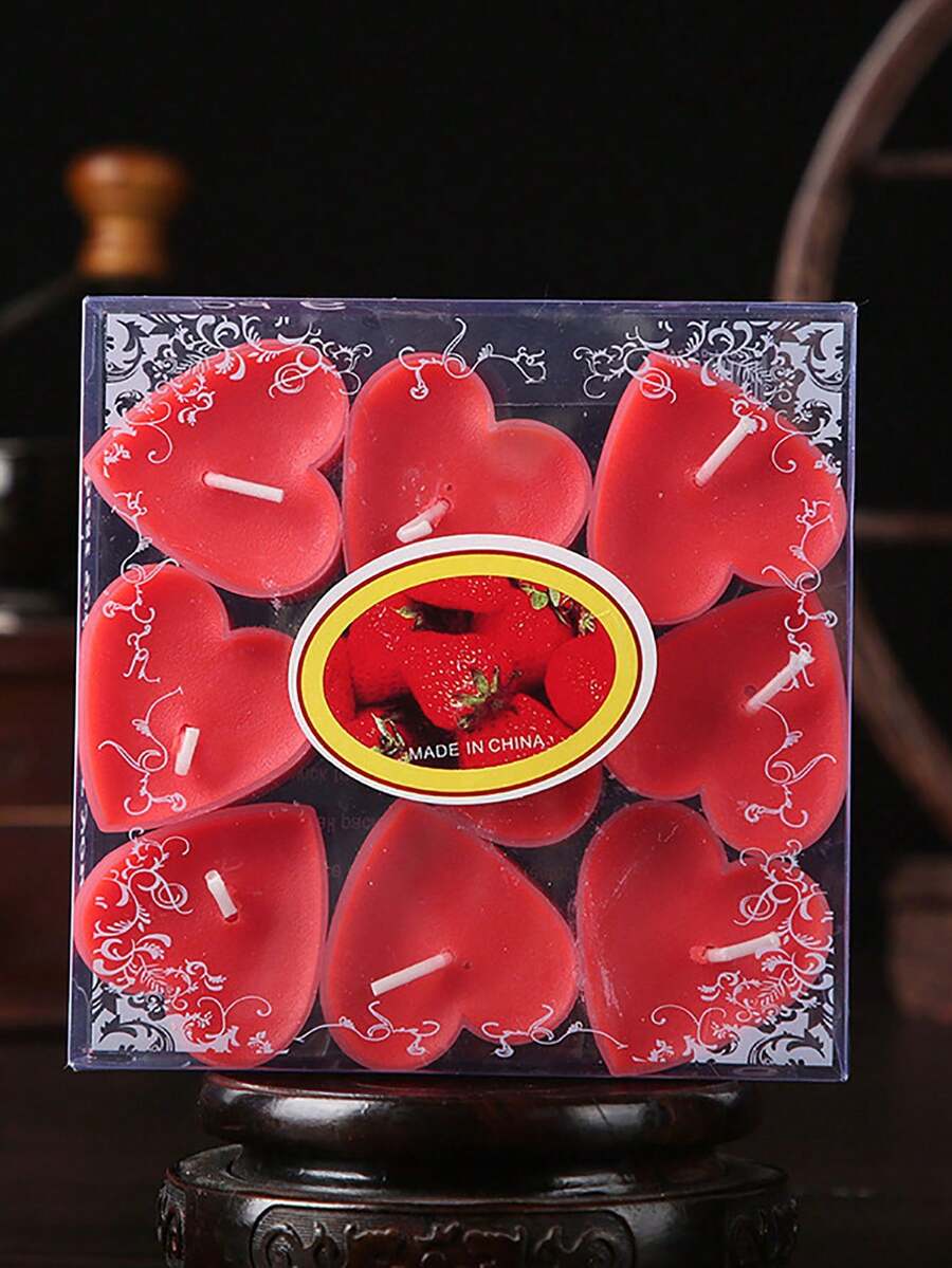 1 件心型蠟燭,適合浪漫情人節、求婚、生日、婚禮裝飾 - 紅色 - 查看 1