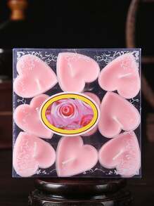 1 件心型蠟燭,適合浪漫情人節、求婚、生日、婚禮裝飾 - 紅色 - 查看 7