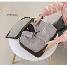 7pcs Compression Packing Cubes, Contrast Color Travel Storage Bag Set, Digital Toiletries Cosmetics Packing Storage Bag, Patchwork Clothes Shoes Organizer For Suitcase Luggage Travel Holiday Essentials Holiday Travel Essentials Travel Bag Travel Accessories - Orange - View 6