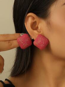 1只女士多色方形鐵線耳環 - 彩色 - 查看 7