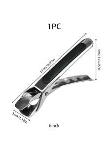 1 件不锈钢防烫夹，耐热耐热钳，厨房烹饪耐热夹 - 黑色 - 查看 9