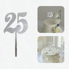 1 Pieza Decoración Digital Para Pastel De Cumpleaños Feliz (50/25 Años) - Multicolor - Ver 5