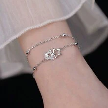 1 件优雅奢华双层珍珠和星星手链