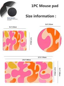1 件彩色图案防滑游戏/工作鼠标垫，4 种尺寸可选 返校游戏鼠标垫 - 橘色 - 查看 4