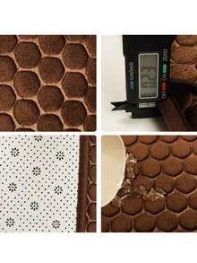 1入組珊瑚絨蜂窩紋地墊,蜂窩紋元素可水洗,柔軟舒適,吸水防滑,適用於浴室、臥室、客廳 - 咖啡棕 - 查看 8