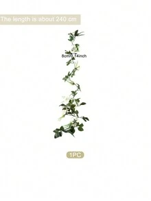 1入組10頭白花綠藤人造花,家庭裝飾用途 - 白色 - 查看 2